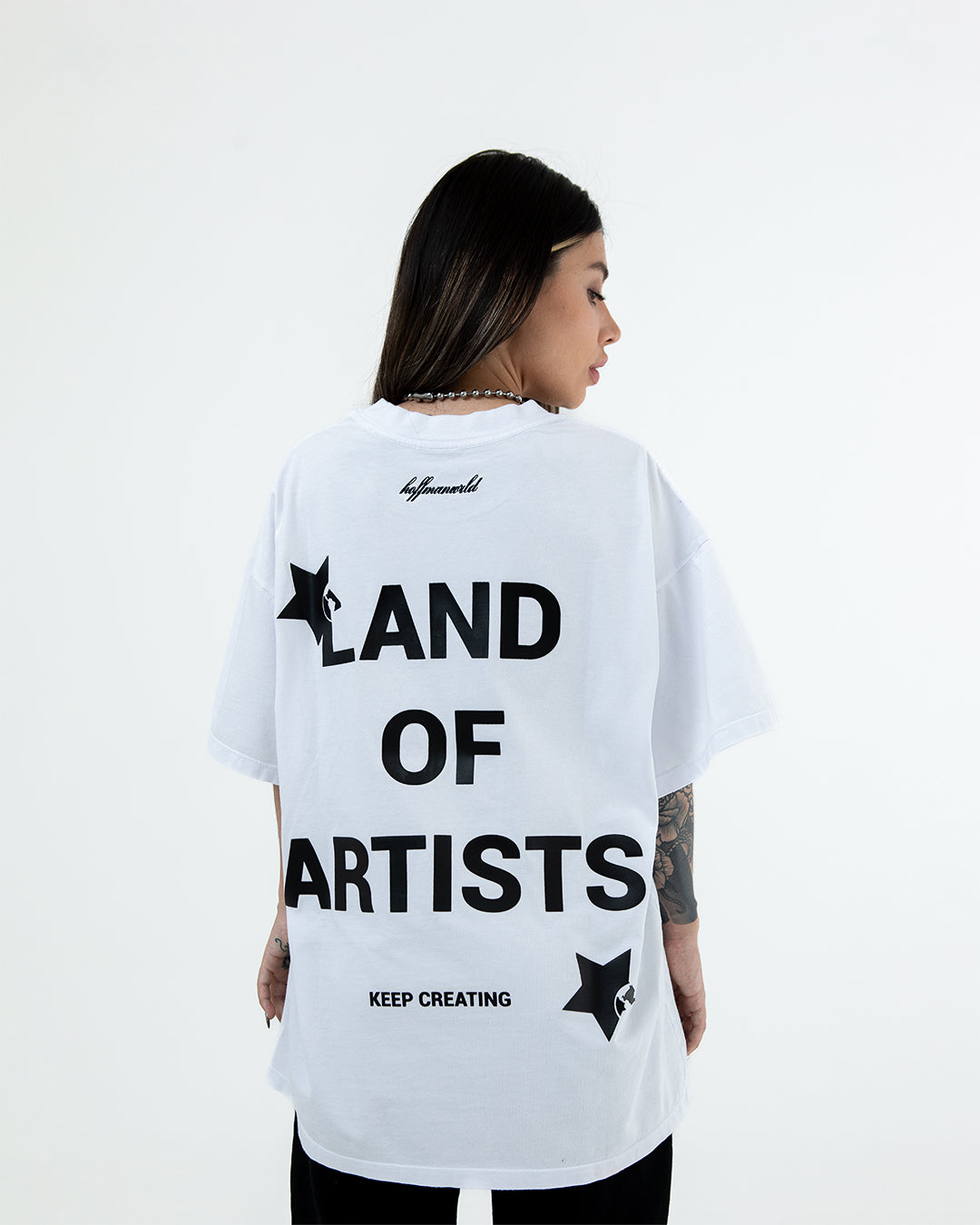 W Camiseta Blanca Stars - Land Of Artists