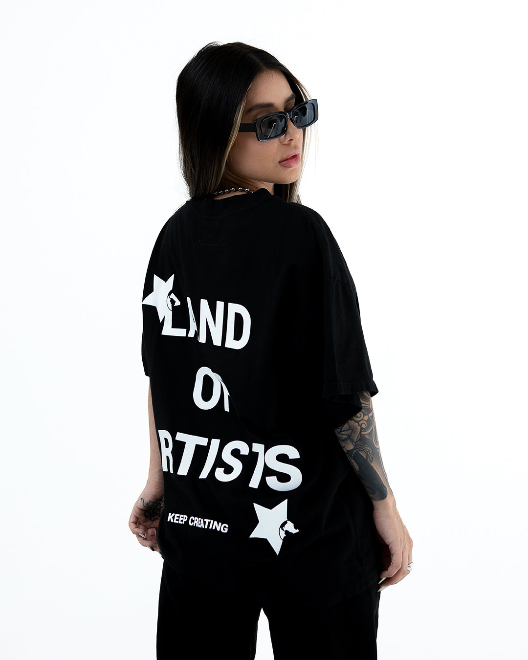 W Camiseta Negra Stars - Land Of Artists