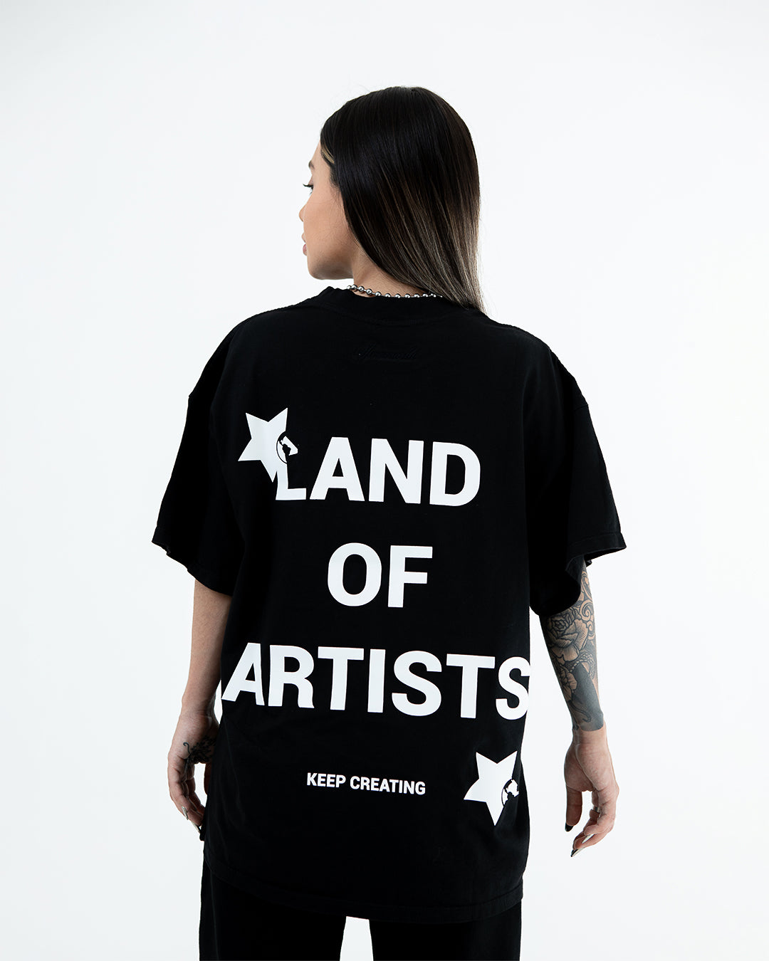 W Camiseta Negra Stars - Land Of Artists